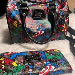 Marvel avengers superhero all over print with matching wallet bag